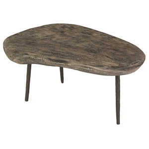 Rustic Round Old Elm Coffee Table - Industrial - Coffee Tables 