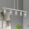 Cityview 5 Light Brushed Nickel Linear Chandelier