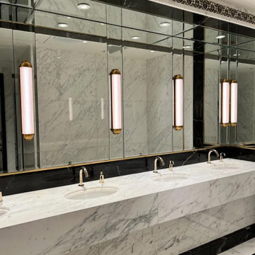 Thassos Marble Washroom Vanity Wall Cladding
