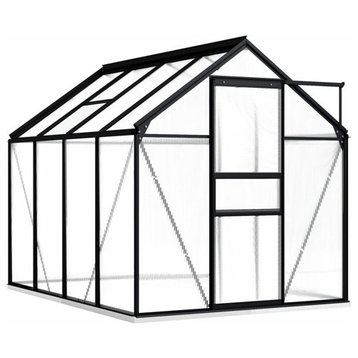 vidaXL Greenhouse Patio Outdoor Grow House with Base Frame Anthracite Aluminum