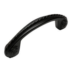 Cosmas - Cosmas 4114FB Flat Black Rope Cabinet Pull, 3" Hole Centers, Set of 25 - Cabinet And Drawer Handle Pulls