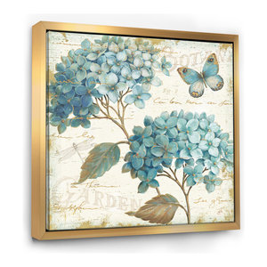 Butterfly Gold Blue Framed Painting Print Contemporary Prints And Posters By Marmont Hill