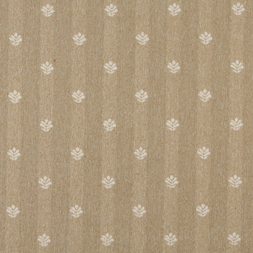 Gold And Ivory Leaves Country Tweed Upholstery Fabric By The Yard