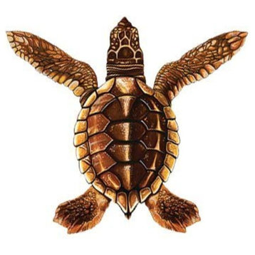 Baby Turtle Porcelain Style A Swimming Pool Mosaic 5", Brown