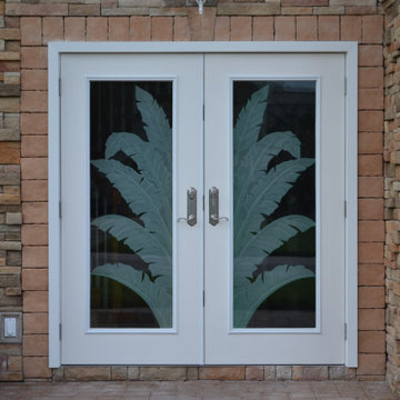 Carved Glass Banana leaves