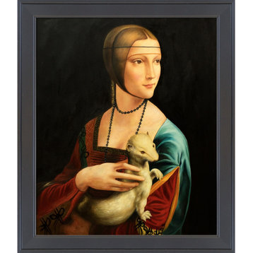 La Pastiche Lady With an Ermine with Gallery Black, 24" x 28"
