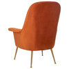 Safavieh Couture Aimee Velvet Arm Chair, Sienna/Gold