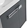 Oakville Wall Mount Bathroom Vanity, Onix Grey, 30", Chrome Hardware