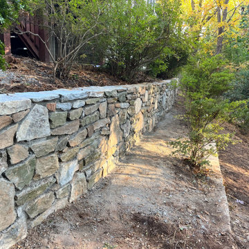 Dry Stack Field Stone Retaining Walls in Sligo Creek Park, Silver Spring MD