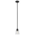 Z-LITE - Z-LITE 464MP-MB 1 Light Mini Pendant, Matte Black - Z-LITE 464MP-MB 1 Light Mini Pendant, Matte BlackCollection: BohinFrame Finish: Matte BlackFrame Material: SteelShade Finish/Color: Clear SeedyShade Material: GlassDimension(in): 5(W) x 6.75(H)Chain Length(in): 5x12" + 1x6" + 1x3" RodsCord/Wire Length(in): 110"Bulb: (1)100W Medium base,Dimmable(Not Included)UL Classification/Application: CUL/cETLu/Dry