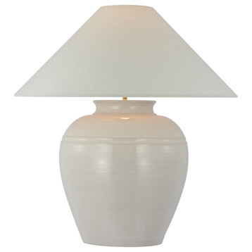 Prado Medium Table Lamp in Ivory with Linen Shade