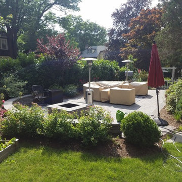 Maplewood expanded side patio with water feature