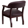 Burgundy Leather Conference Chair with Accent Nail Trim