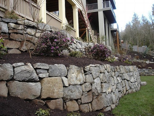 Drainage Dry Stack Retaining Rock Wall - How To Make A Dry Stack Stone Wall