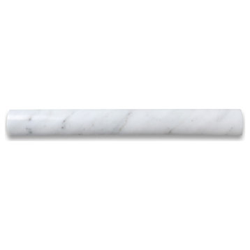 Carrara White Marble Round Cover Edge Pencil Liner Trim Molding Polish, 1 piece