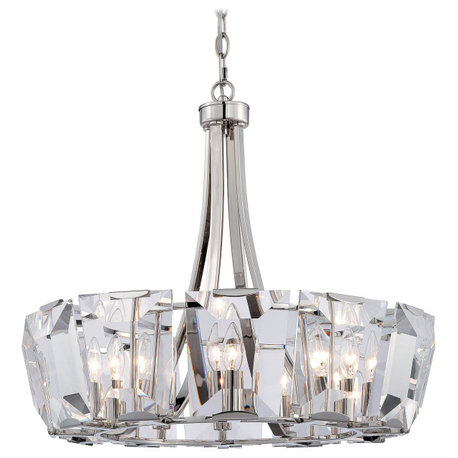 Metropolitan N6982 12 Light 1 Tier Crystal Drum Chandelier - Polished Nickel