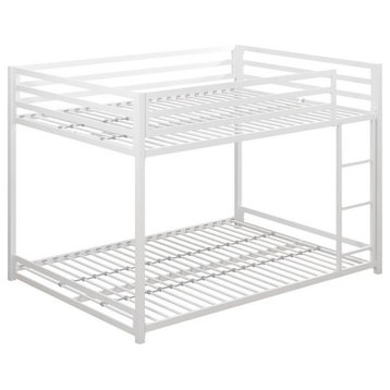 Pemberly Row Modern / Contemporary Metal Full/Full Bunk Bed in White