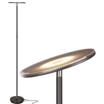 Brightech Sky Flux LED Torchiere Floor Lamp, Dark Bronze