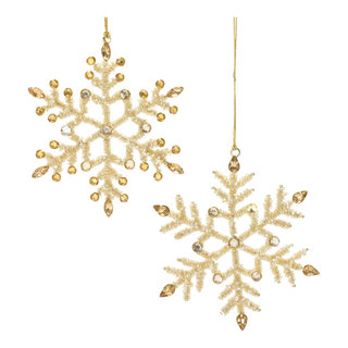 Melrose International Jeweled Metal Hanging Snowflake Ornament (Set of 12) main image 1