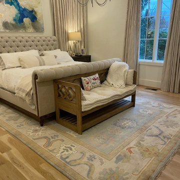 Master Bedroom Design imspired and updated with Oushak Rug!
