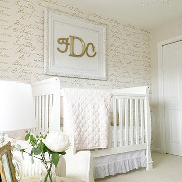 French Poem Allover Stenciled Nursery