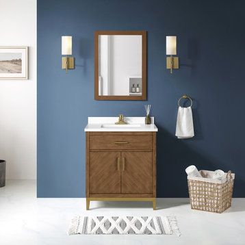 OVE Decors Diya 30" Single Sink Bathroom Vanity, Sage Green, Macchiato, 30 in.