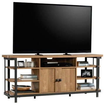 Sauder Station House Engineered Wood 65" TV Stand For TVs Upto 70" in Etched Oak