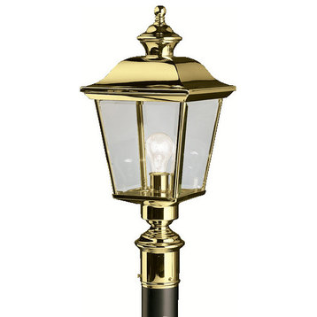 Kichler 9913 LIfetime Finish Bay Shore 1 Light Post Light - Polished Brass