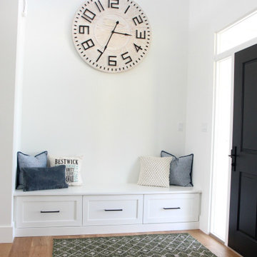 White and Navy Blue Kitchen - New Home