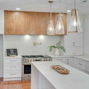 White Kitchen With Wood Tones