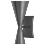 Currey and Company - Currey and Company 5000-0044 Gino - Two Light Wall Sconce - Certain shapes are harbingers of retro style, andGino Two Light Wall  Dark Gray/White *UL Approved: YES Energy Star Qualified: n/a ADA Certified: n/a  *Number of Lights: Lamp: 2-*Wattage:40w Candelabra bulb(s) *Bulb Included:No *Bulb Type:Candelabra *Finish Type:Dark Gray/White Interior