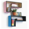 Tammy Gun-Shaped Leather Wall Shelf / Bookshelf / Floating Shelf (Set of 2)