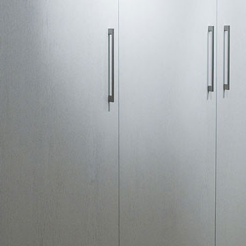 Contemporary Fitted Wardrobes With Oak Wood Shelving