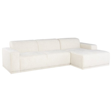 Nuevo Furniture Leo Right Arm Chaise Sectional Sofa, White