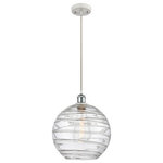 Innovations Lighting - Extra Large Deco Swirl 1-Light Mini Pendant, White and Polished Chrome, Clear - A truly dynamic fixture, the Ballston fits seamlessly amidst most decor styles. Its sleek design and vast offering of finishes and shade options makes the Ballston an easy choice for all homes.