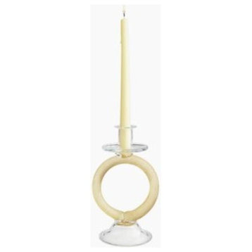 Cyan Lighting Cirque - 8.5" Large Candleholder, Clear/Natural Finish