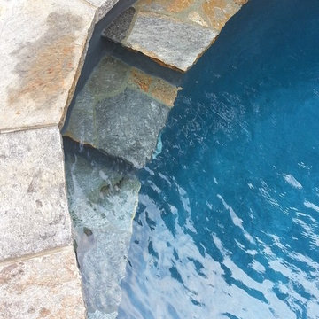 Darien Connecticut freeform pool steps