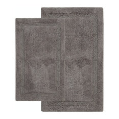 24x24 Bath Mats Houzz Saffron Fabs Bath Rug Cotton 2 Piece Set Pattern Regency Gray