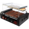 Hot Dog Roller Stainless-Steel 9-Roller Grill Machine with Bun Warmer and Cover
