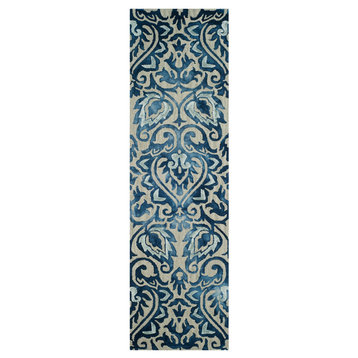 Safavieh Dip Dye Collection DDY511 Rug, Royal Blue/Beige, 2'3"x8'