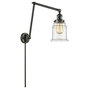 Matte Black Innovations 237-BK-G2-LED 1 Light Vintage Dimmable LED Swing Arm