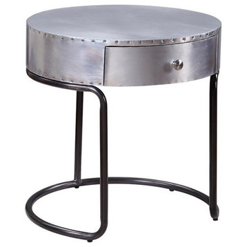 ACME Brancaster End Table with Drawer in Aluminum