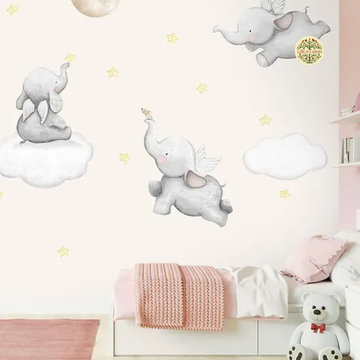 Dreamy Elephant Design for Kids Room Nursery Wallpaper
