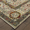 Margot Distressed Traditional Ivory/Multi Area Rug, 5'3"x7'6"