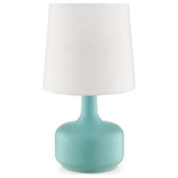 17.25" Tall "Cheru" Modern Mid-Century Touch on Table Lamp, Powder Green