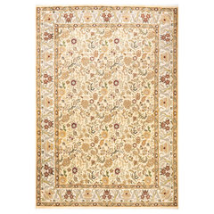 Flash Furniture Mersin Collection Persian Style 5x5 Ivory Round Area Rug-Olefin  Rug with Jute Backing-Hallway, Entryway, Bedroom, Living Room