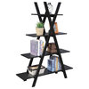 Convenience Concepts Oxford "A" Frame Bookshelf in Black Wood Finish