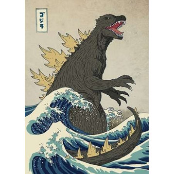 "The Great Monster off Kanagawa" Poster Print by Michael Buxton, 9"x12"