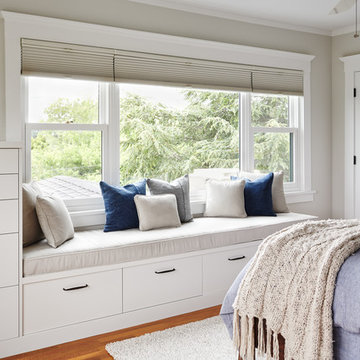 Master Bedroom window seat and color scheme