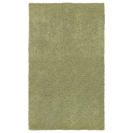 6' X 9' Olive Green Shag Tufted Handmade Stain Resistant Area Rug